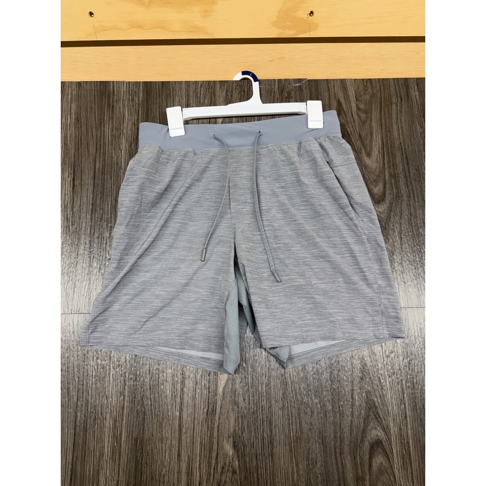Lululemon Pace Breaker Shorts Mens L Grey Heathered Athletic Training 7" Inseam